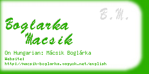 boglarka macsik business card