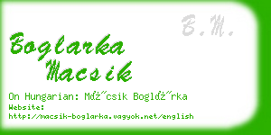 boglarka macsik business card